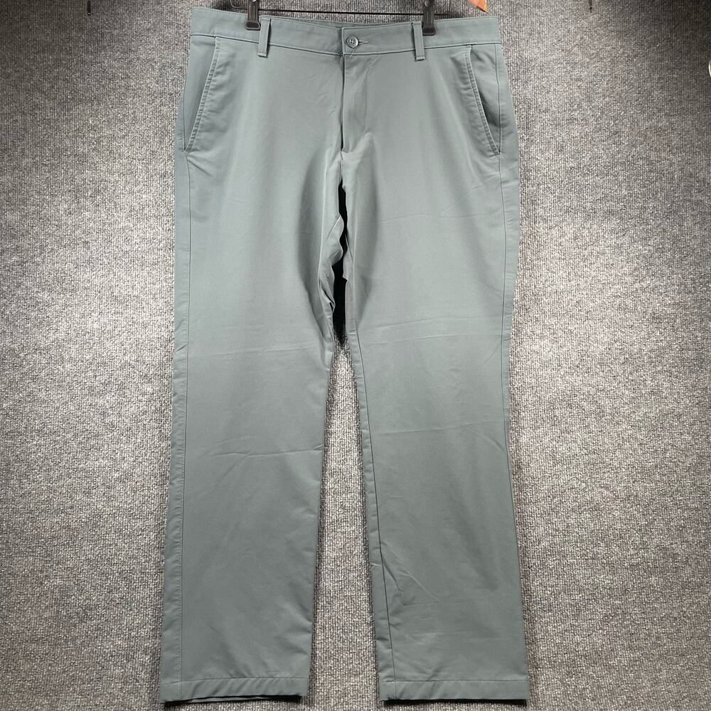 Under Armour Tech Pants Men's 38X32 (38X30) Gray Straight Leg Casual Golf